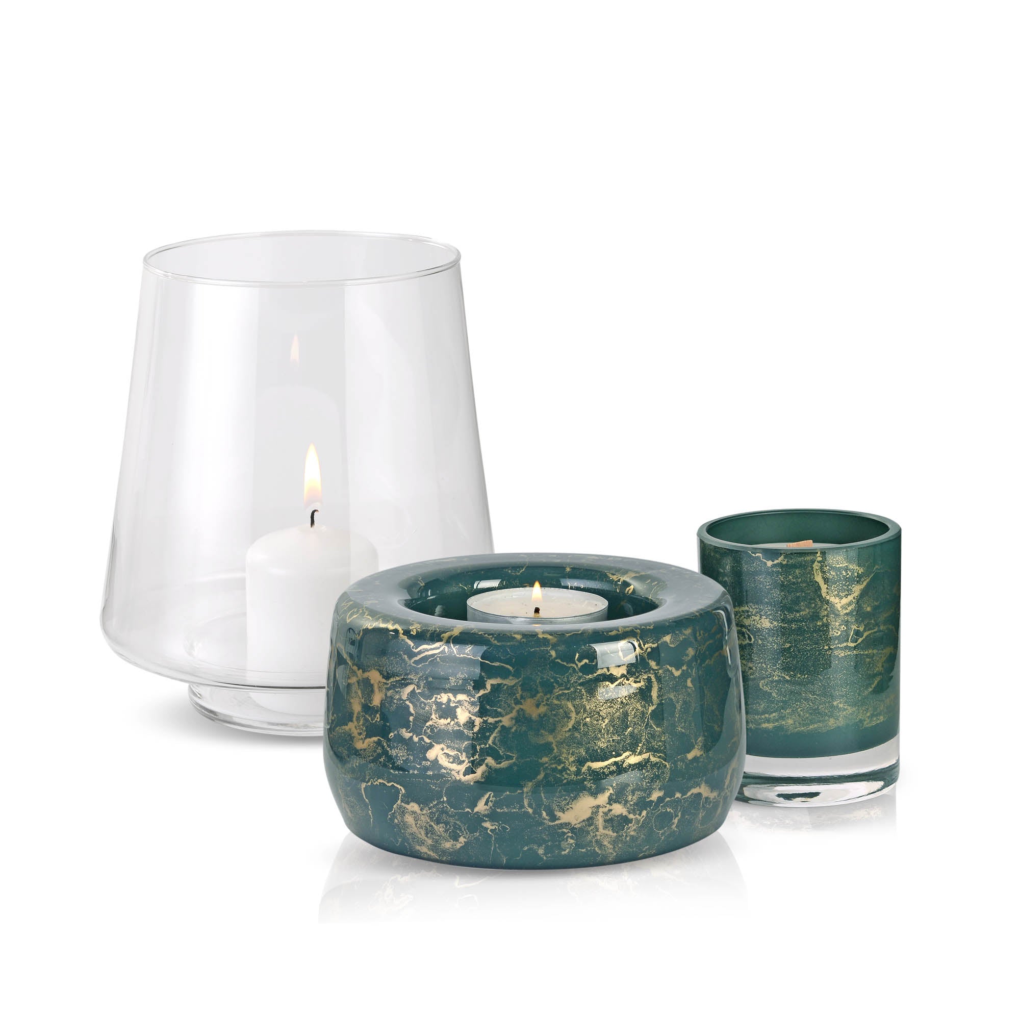 Terroso® Groene geurlamp - marmerglas - elegant ontwerp