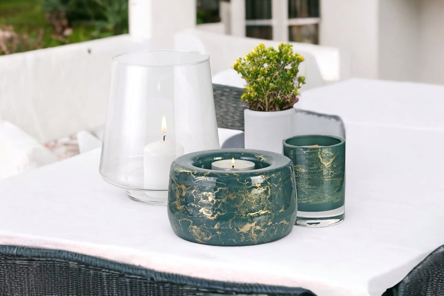 Terroso® Groene geurlamp - marmerglas - elegant ontwerp