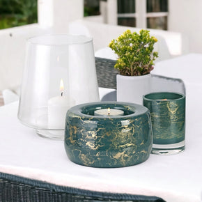 Terroso® Groene geurlamp - marmerglas - elegant ontwerp