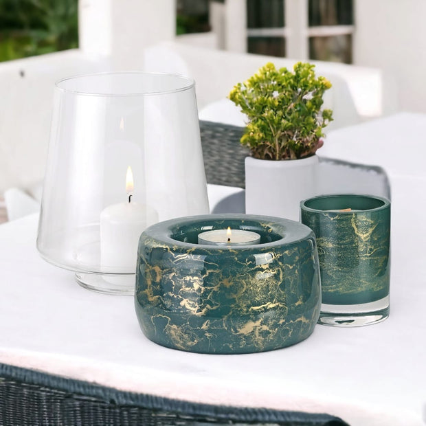 Terroso® Groene geurlamp - marmerglas - elegant ontwerp