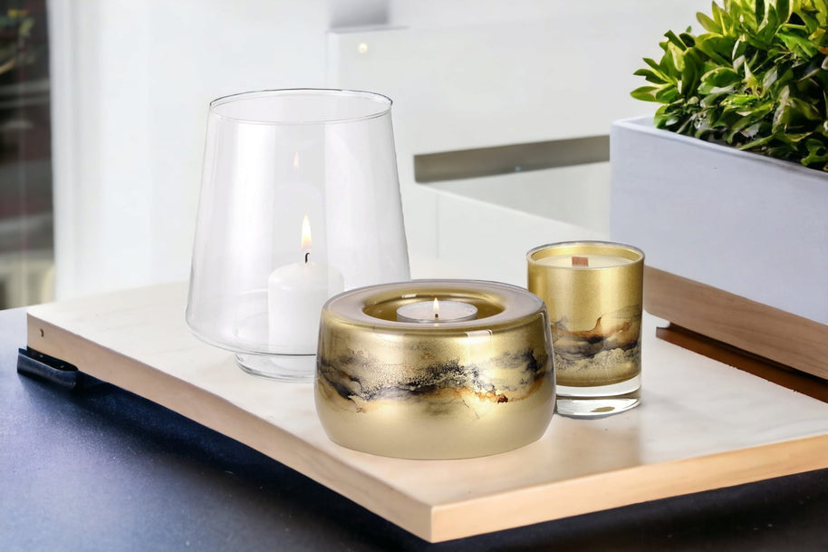 Terroso® Geurlamp Goud - Glas Marmer - Elegant Ontwerp
