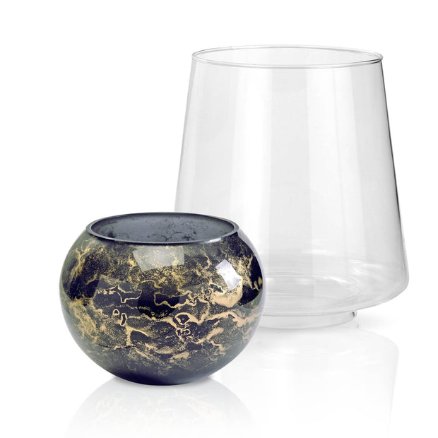Terroso® Franse zwarte geurkaars - marmerglas - elegant ontwerp