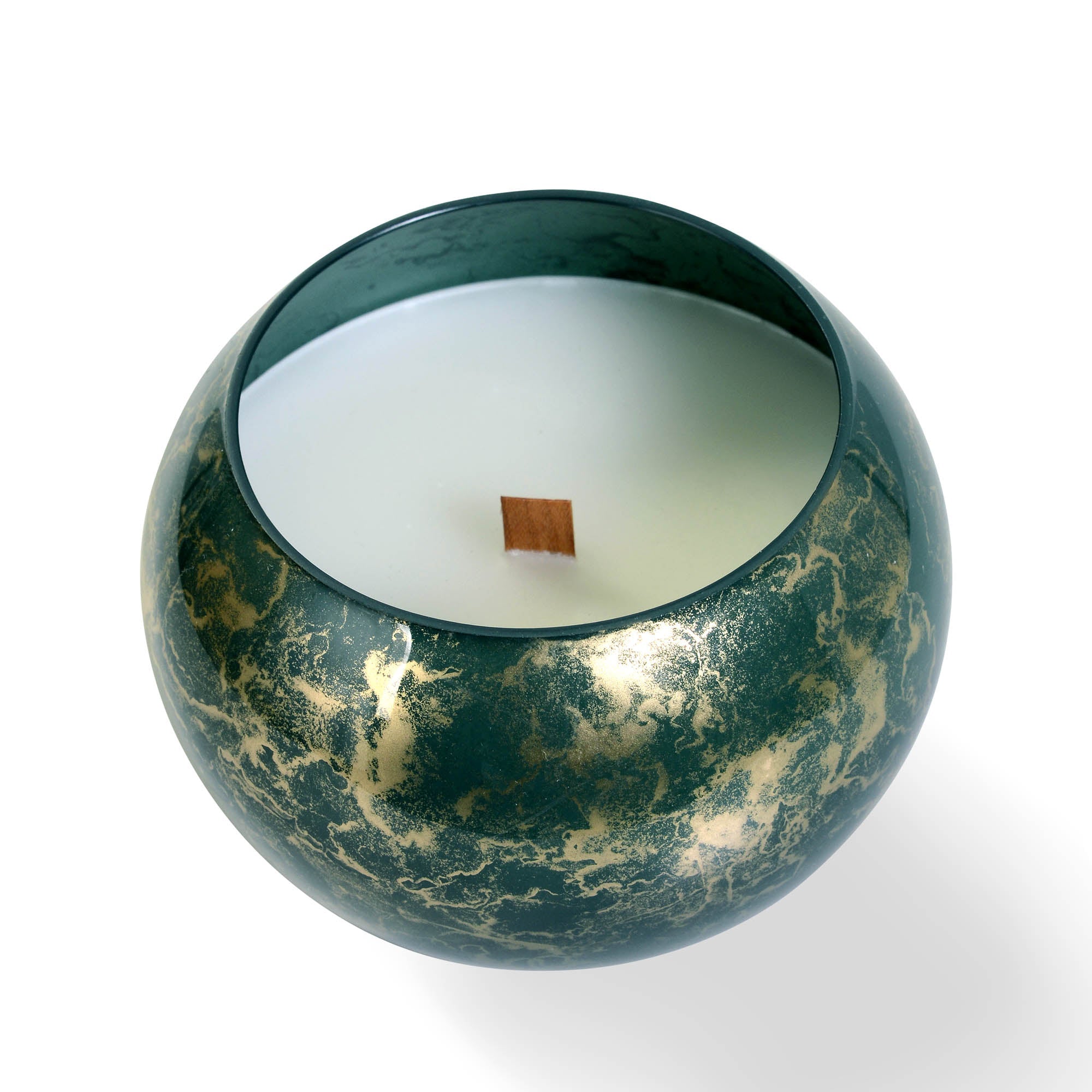 Terroso® Franse geurkaars Groen - gemarmerd glas - elegant ontwerp