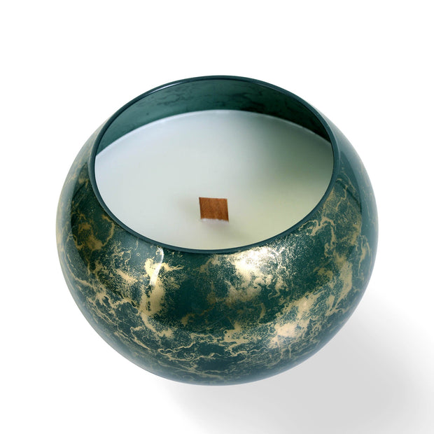Terroso® Franse geurkaars Groen - gemarmerd glas - elegant ontwerp