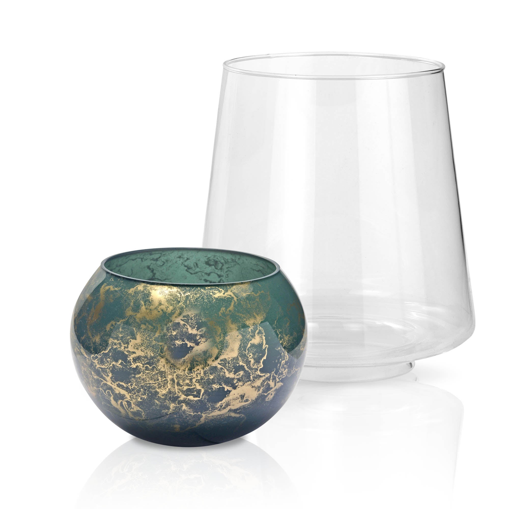 Terroso® Franse geurkaars Groen - gemarmerd glas - elegant ontwerp