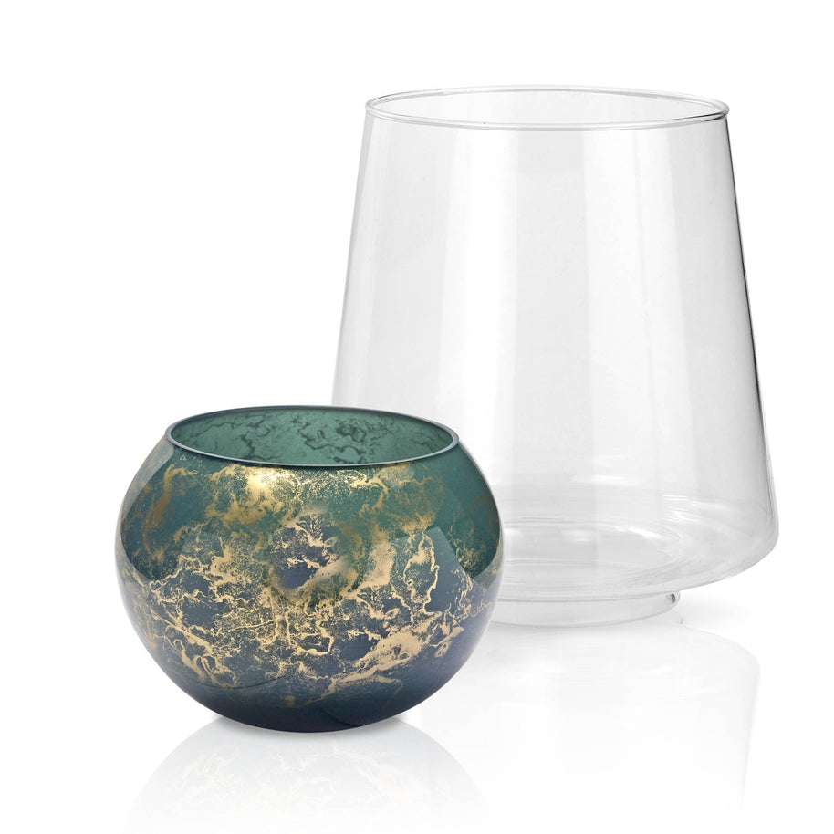 Terroso® Franse geurkaars Groen - gemarmerd glas - elegant ontwerp