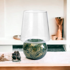 Terroso® Franse geurkaars Groen - gemarmerd glas - elegant ontwerp