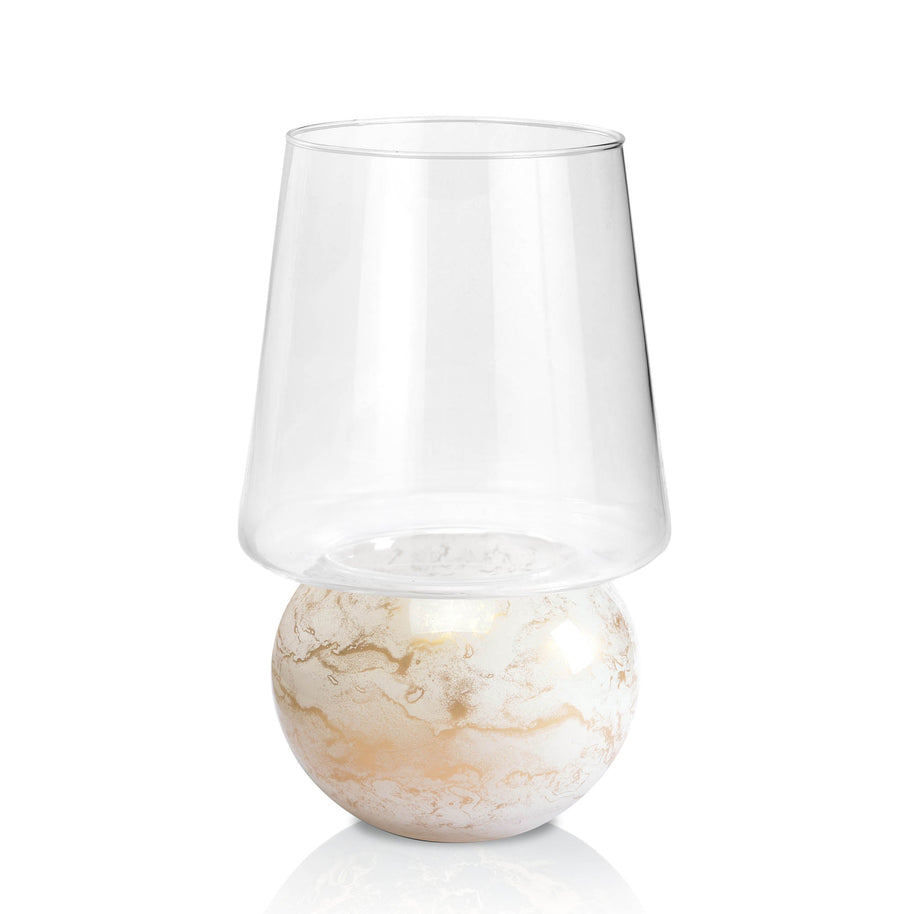 Terroso® Franse Witte Geurkaars - Marmeren Glas - Elegant Ontwerp