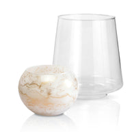 Terroso® Franse Witte Geurkaars - Marmeren Glas - Elegant Ontwerp