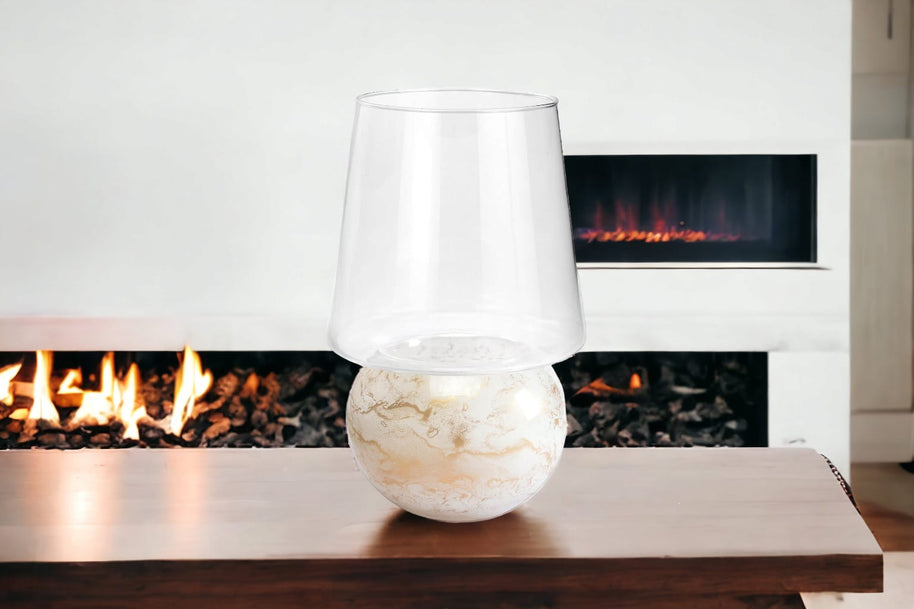 Terroso® Franse Witte Geurkaars - Marmeren Glas - Elegant Ontwerp