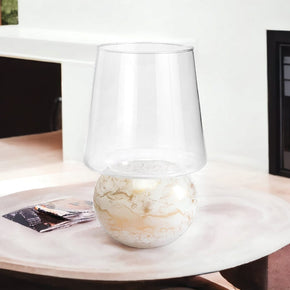 Terroso® Franse Witte Geurkaars - Marmeren Glas - Elegant Ontwerp