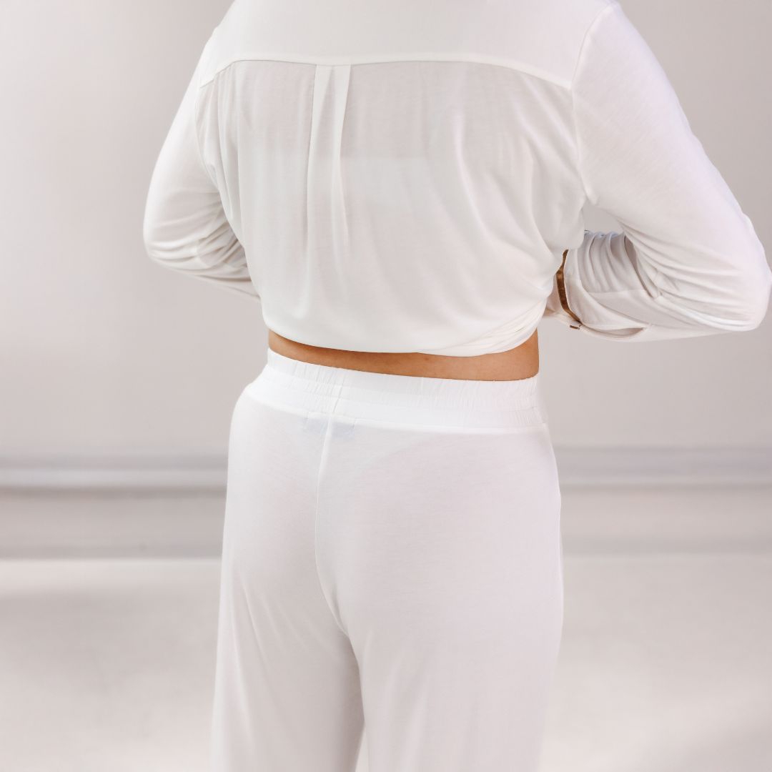 Coco & Cici - TENCEL pyjama-set dames off-white - maat XL