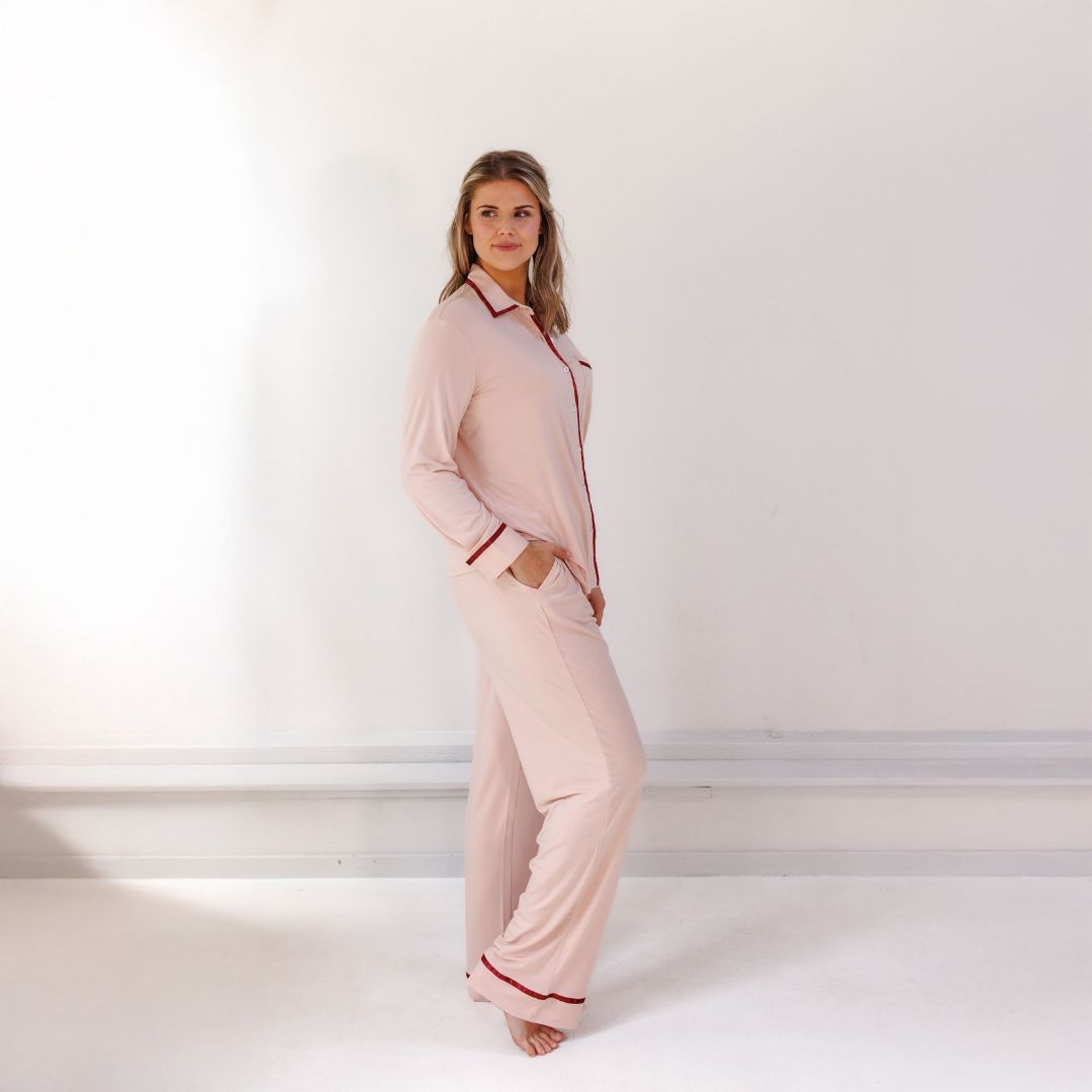 Coco & Cici - TENCEL pyjamaset dames poederperzik - maat L