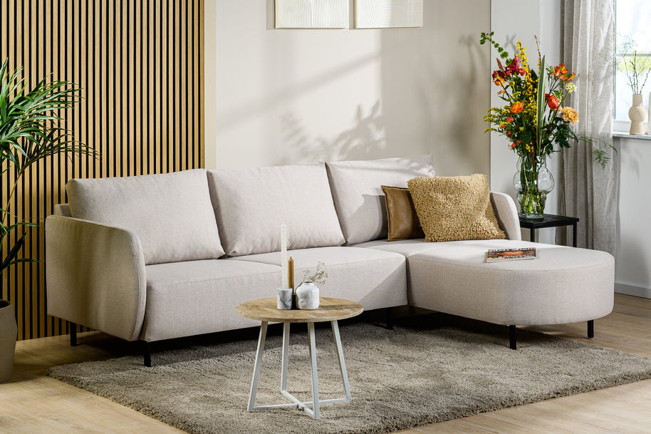 3-zitsbank chaise longue L+R, stof Urban, U460 beige