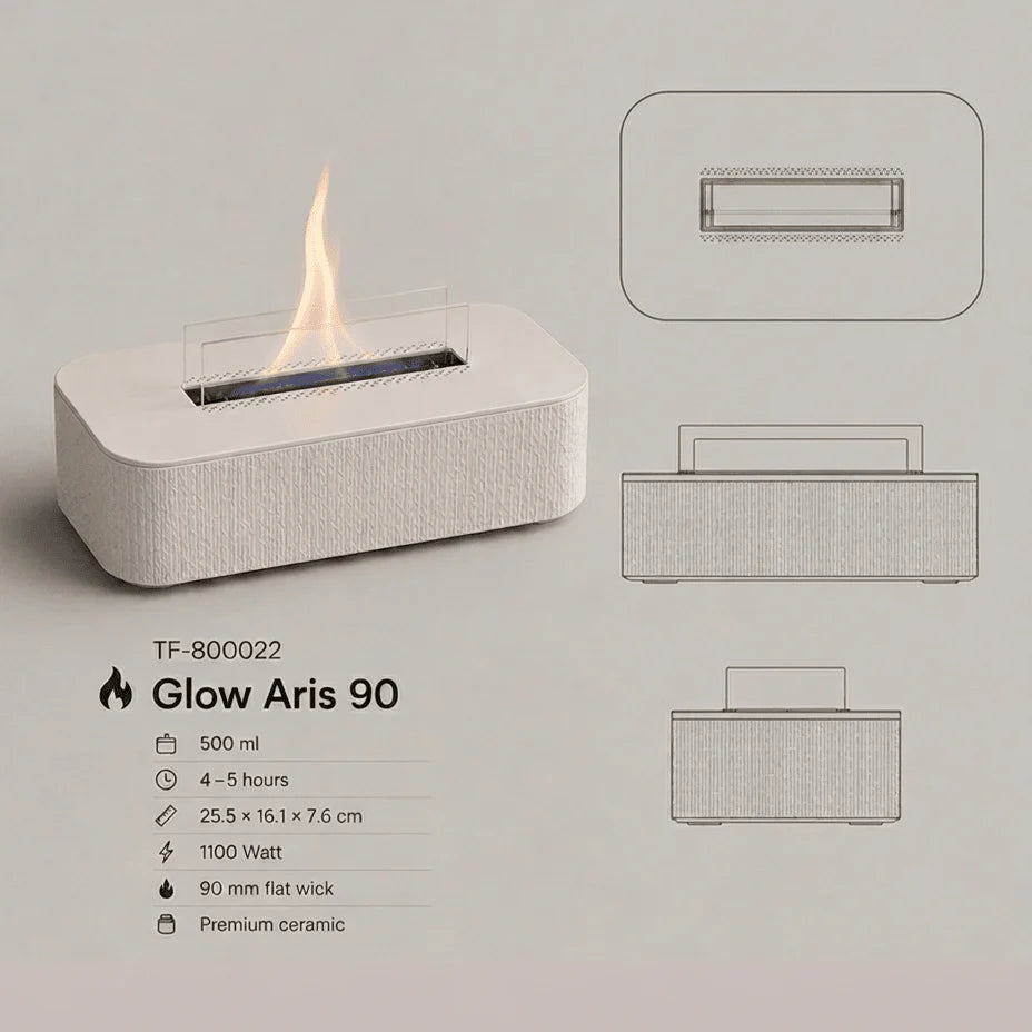 vtwonen tafelhaard Glow Aris 90