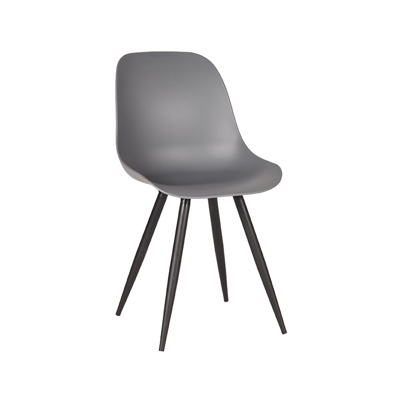 LABEL51 Eetkamerstoelen Monza - Antraciet - PP - Zwart Metalen Frame