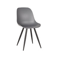 LABEL51 Eetkamerstoelen Monza - Antraciet - PP - Zwart Metalen Frame