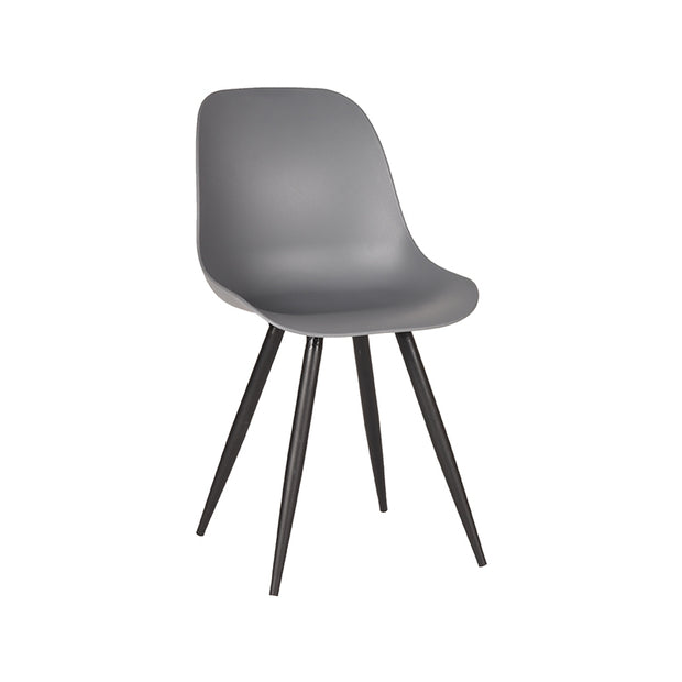 LABEL51 Eetkamerstoelen Monza - Antraciet - PP - Zwart Metalen Frame