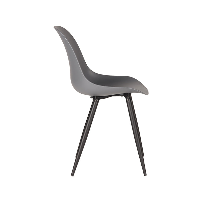 LABEL51 Eetkamerstoelen Monza - Antraciet - PP - Zwart Metalen Frame