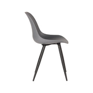 LABEL51 Eetkamerstoelen Monza - Antraciet - PP - Zwart Metalen Frame