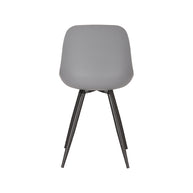 LABEL51 Eetkamerstoelen Monza - Antraciet - PP - Zwart Metalen Frame