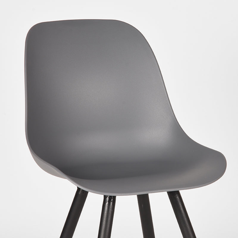 LABEL51 Eetkamerstoelen Monza - Antraciet - PP - Zwart Metalen Frame