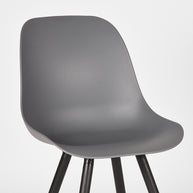 LABEL51 Eetkamerstoelen Monza - Antraciet - PP - Zwart Metalen Frame