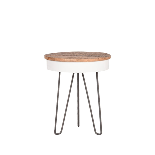LABEL51 Bijzettafels Saria - Wit - Metaal - 44 cm - Rond