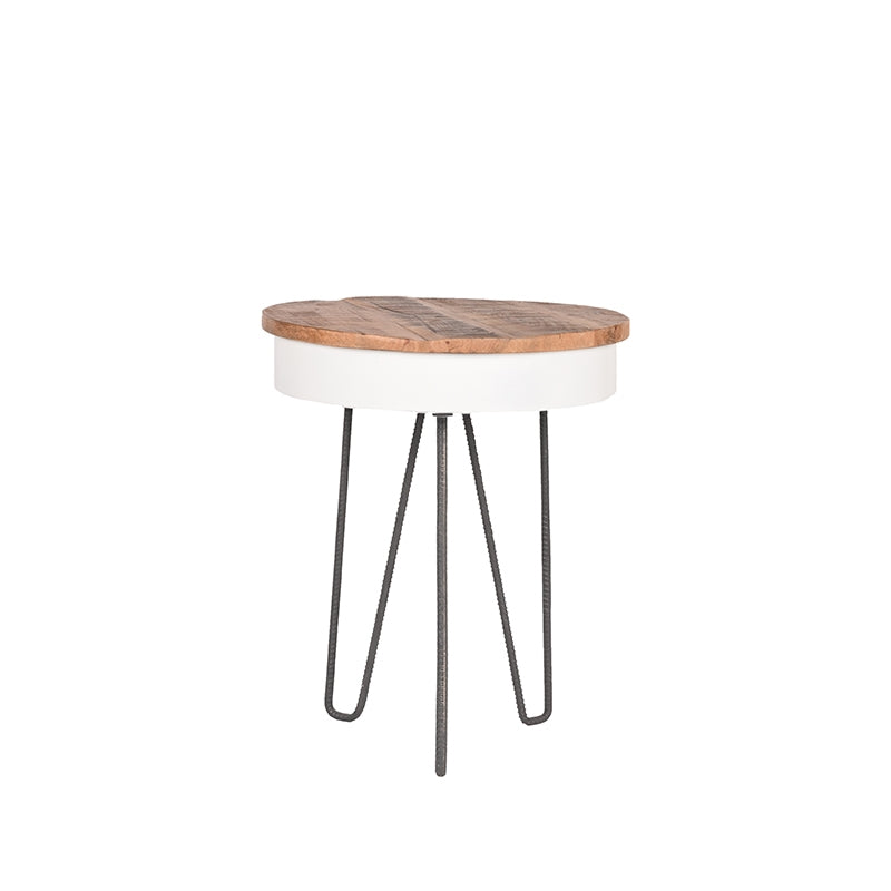 LABEL51 Bijzettafels Saria - Wit - Metaal - 44 cm - Rond