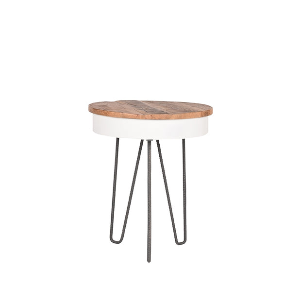LABEL51 Bijzettafels Saria - Wit - Metaal - 44 cm - Rond