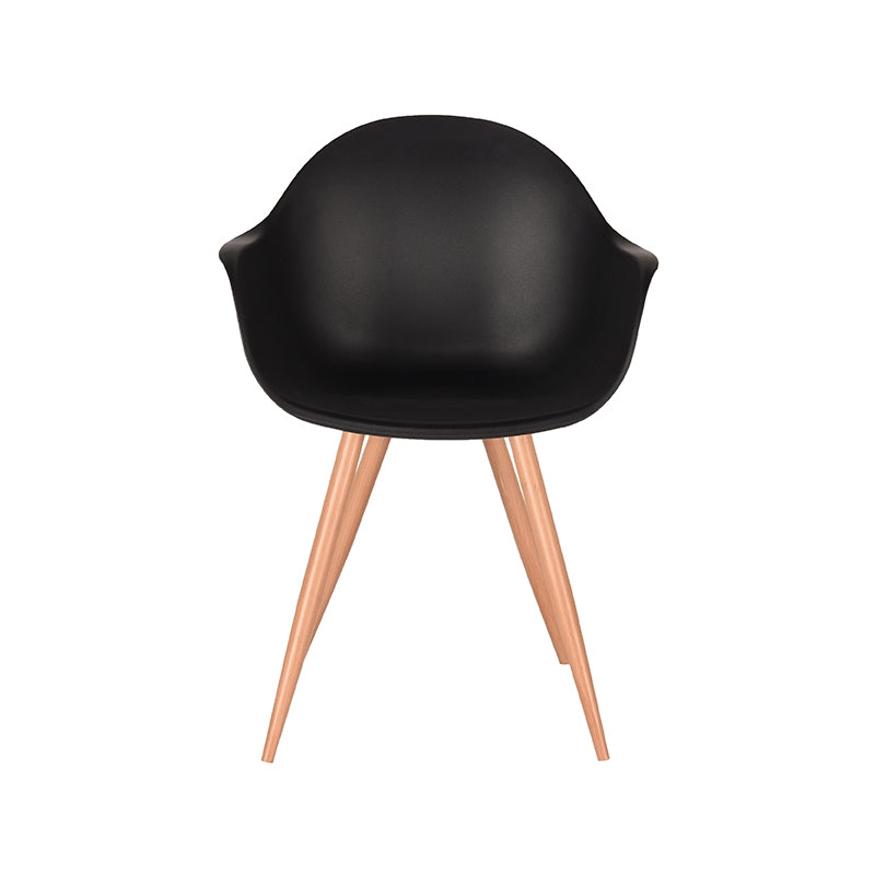 LABEL51 Eetkamerstoelen Parma - Zwart - PP - Naturel Houtlook Frame