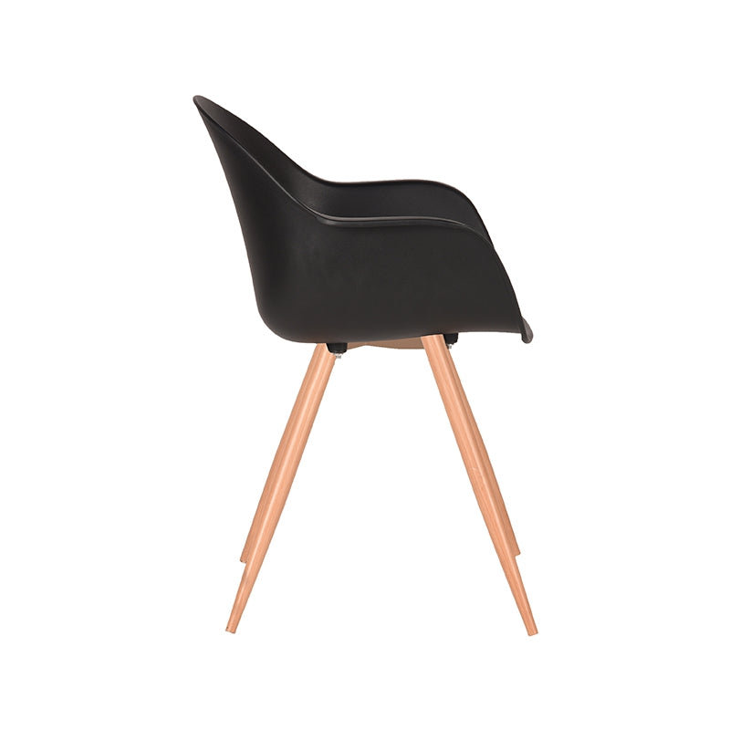 LABEL51 Eetkamerstoelen Parma - Zwart - PP - Naturel Houtlook Frame