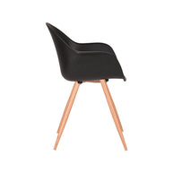LABEL51 Eetkamerstoelen Parma - Zwart - PP - Naturel Houtlook Frame