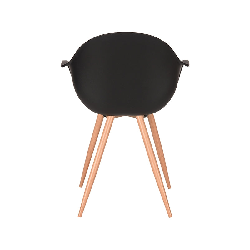 LABEL51 Eetkamerstoelen Parma - Zwart - PP - Naturel Houtlook Frame