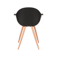 LABEL51 Eetkamerstoelen Parma - Zwart - PP - Naturel Houtlook Frame