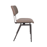 LABEL51 Eetkamerstoelen Stapelbaar - Taupe - Kunstleder - Zwart Metalen Frame