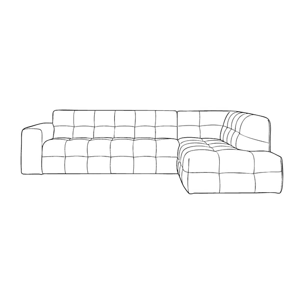 LABEL51 Hoekbanken Lorenzo - Cremona Natural 02 - Chenille - Hoekbank Rechts