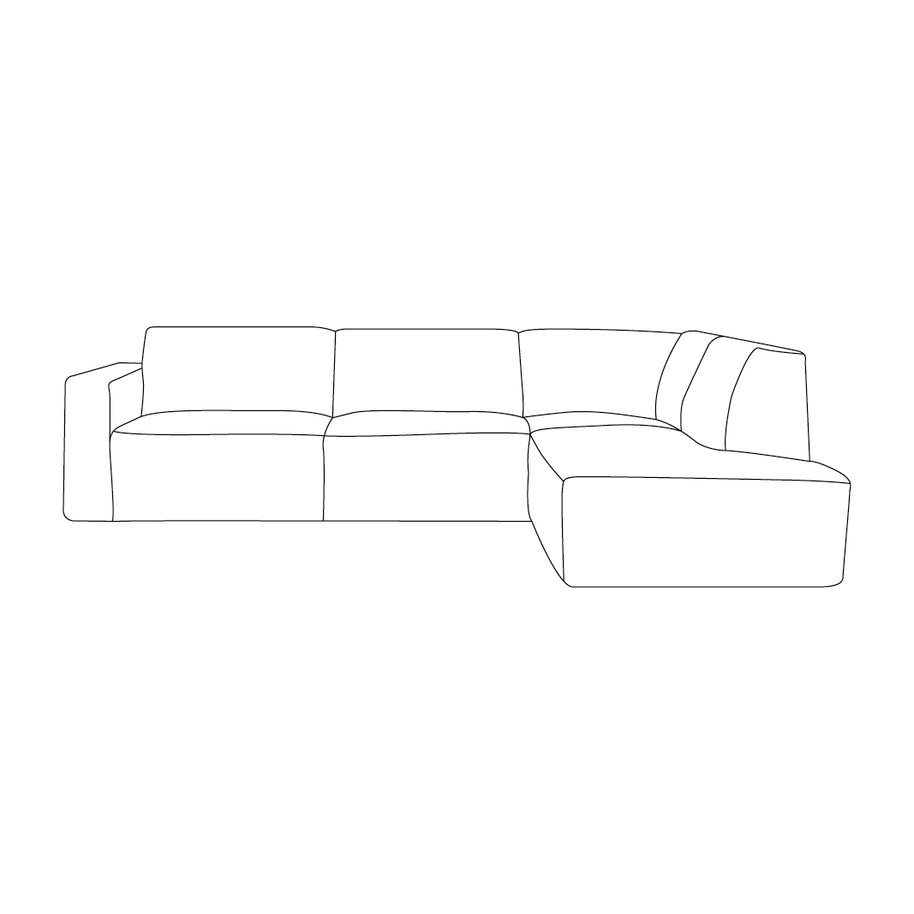 LABEL51 Hoekbanken Kay - Raven Anthracite 15 - Chenille - Hoekbank Rechts