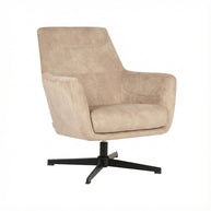 LABEL51 Fauteuils Toby - Naturel - Fluweel - Zwart Metalen Frame