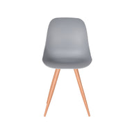 LABEL51 Eetkamerstoelen Rimini - Grijs - PP - Naturel Houtlook Frame