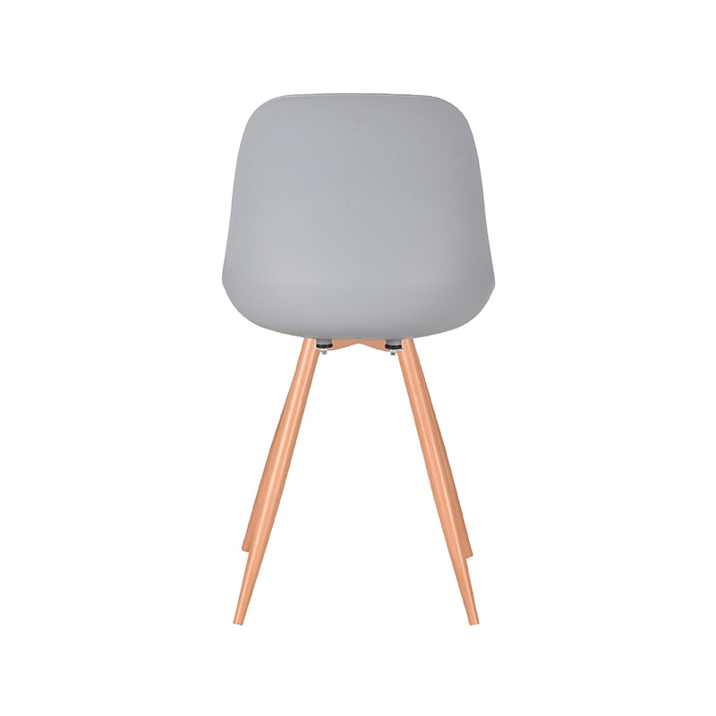 LABEL51 Eetkamerstoelen Rimini - Grijs - PP - Naturel Houtlook Frame