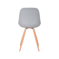 LABEL51 Eetkamerstoelen Rimini - Grijs - PP - Naturel Houtlook Frame