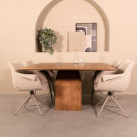 LABEL51 Eetkamertafels Ingo - Nature Smooth - Mangohout - 140 cm - Vierkant