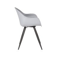 LABEL51 Eetkamerstoelen Luca - Grijs - PP - Zwart Metalen Frame