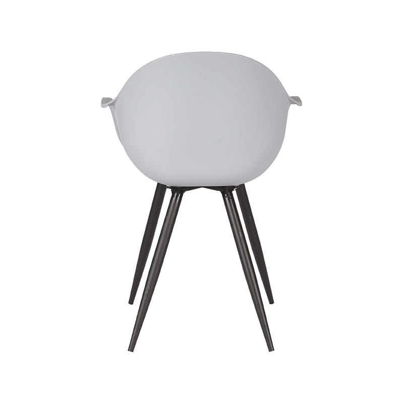 LABEL51 Eetkamerstoelen Luca - Grijs - PP - Zwart Metalen Frame