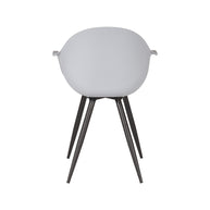 LABEL51 Eetkamerstoelen Luca - Grijs - PP - Zwart Metalen Frame