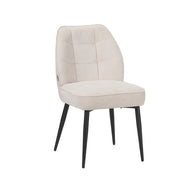LABEL51 Eetkamerstoelen Liam - Naturel - Geweven - Zwart Metalen Frame