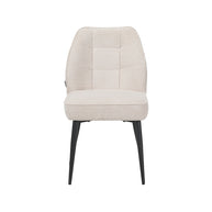 LABEL51 Eetkamerstoelen Liam - Naturel - Geweven - Zwart Metalen Frame