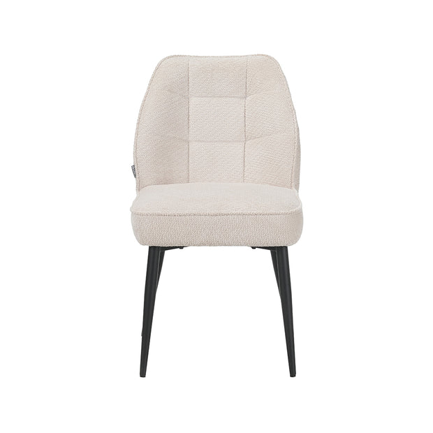LABEL51 Eetkamerstoelen Liam - Naturel - Geweven - Zwart Metalen Frame