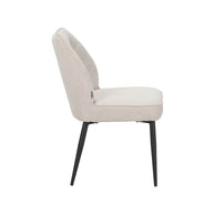 LABEL51 Eetkamerstoelen Liam - Naturel - Geweven - Zwart Metalen Frame